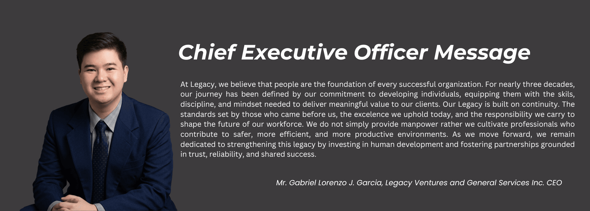 Message from the CEO
